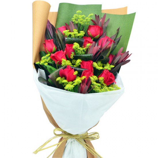 12pcs RED Roses Valentine Bouquet