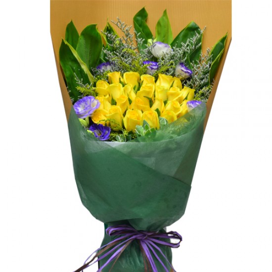 18pcs Yellow Roses Bouquet